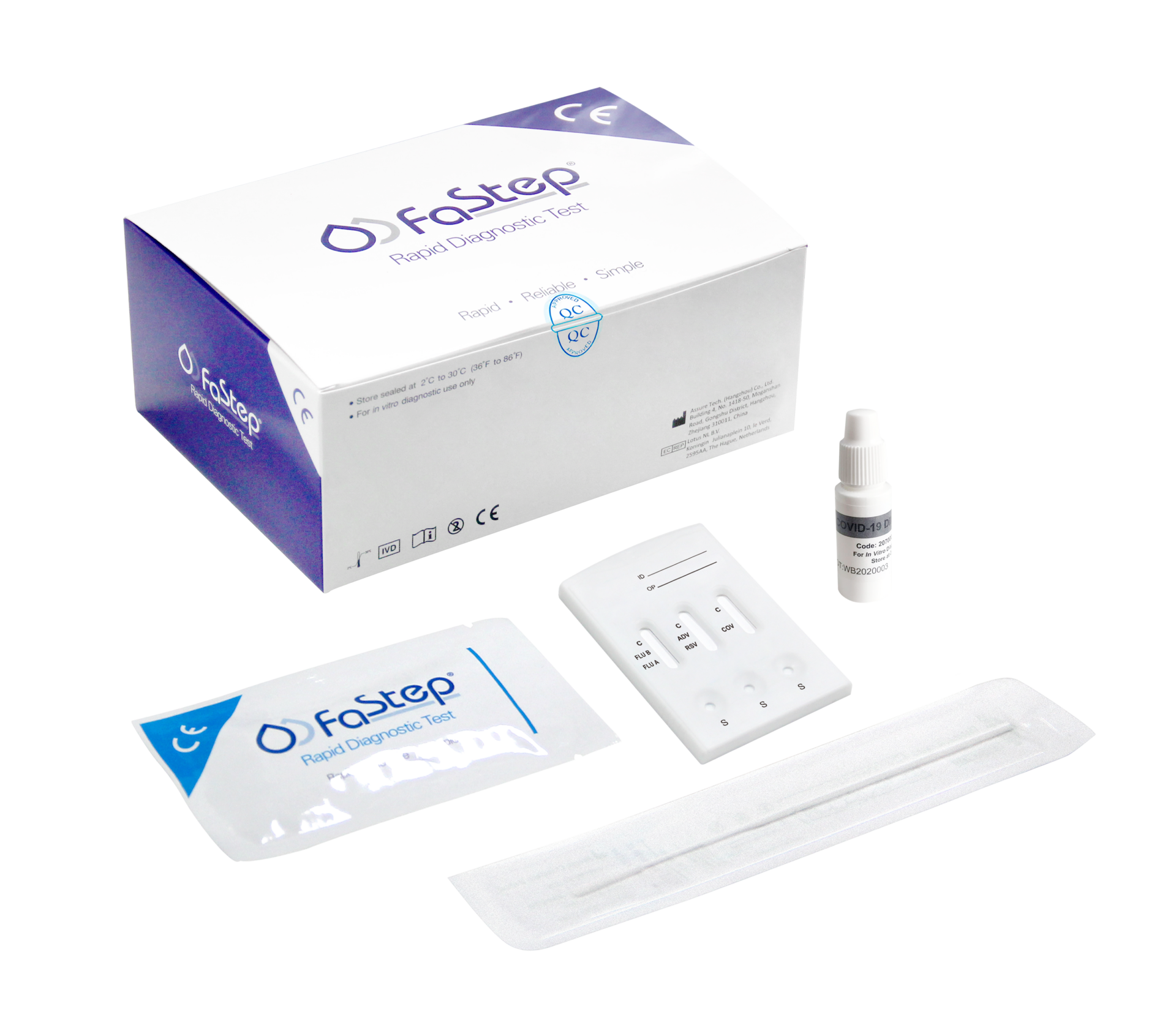 COD. 198-13 Test rapido per la ricerca contemporanea degli antigeni di SARS-COV-2/INFLUENZA A+B/RSV/ADENOVIRUS - 20 test